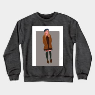 The girl in the coat Crewneck Sweatshirt